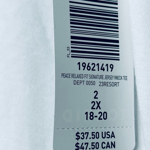NWT Women’s White Torrid Peace Relaxed Fit Signature Jersey VNeck Tee - Picture 4 of 5